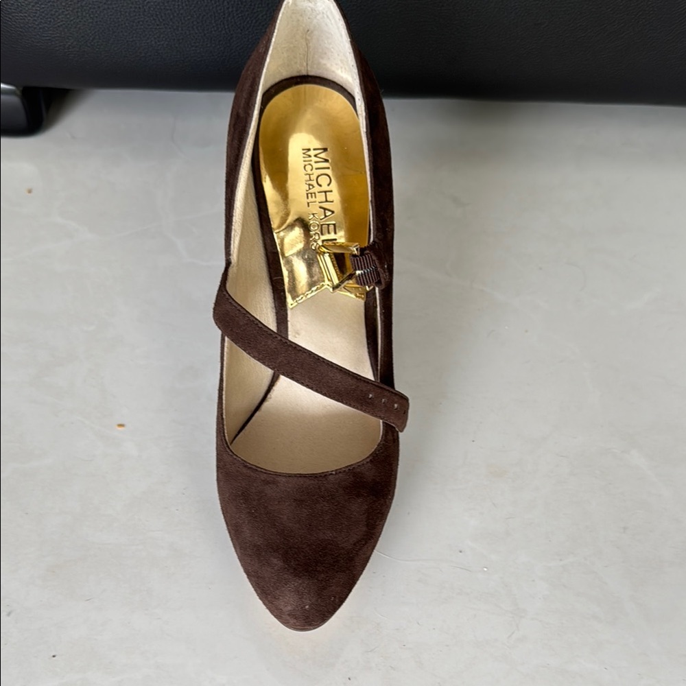 Michael Kors Women's Brown Suede Mary Jane Shoes
